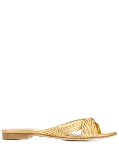 Shop Stuart Weitzman Payton Sandals In Gold