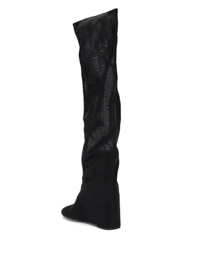 Shop Mm6 Maison Margiela Covered Knee-high Boots In Black