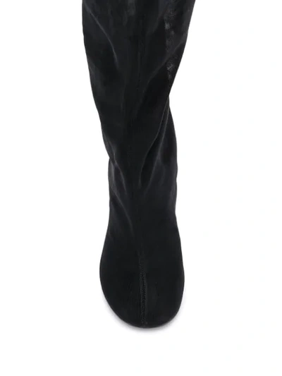 Shop Mm6 Maison Margiela Covered Knee-high Boots In Black