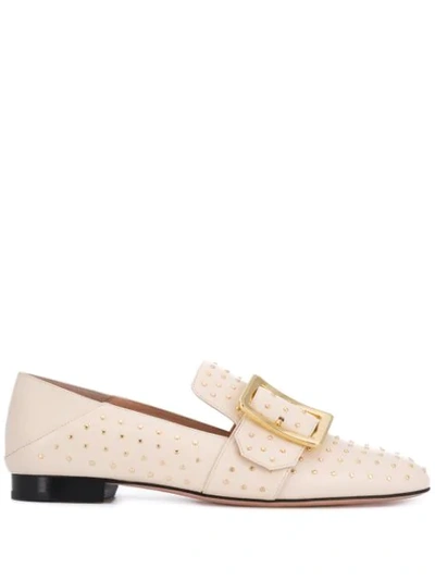 Shop Bally Janelle Buckle Loafers In Neutrals