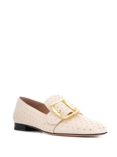 Shop Bally Janelle Buckle Loafers In Neutrals