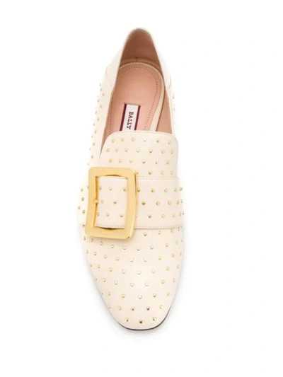 Shop Bally Janelle Buckle Loafers In Neutrals