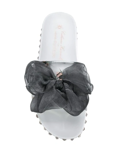 Shop Kennel & Schmenger Bee Detail Slide Sandals In Grey