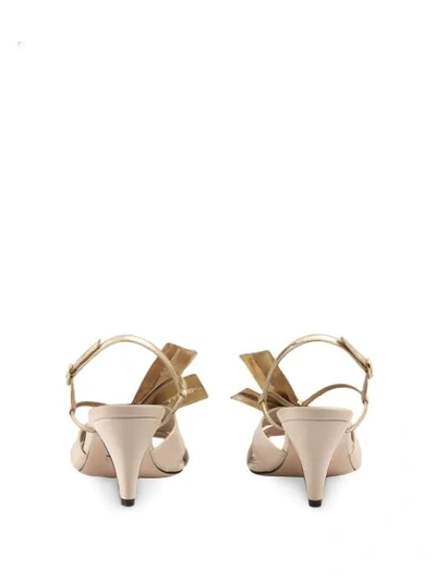 Shop Gucci Bow Front Sandals In 9585 Bianco