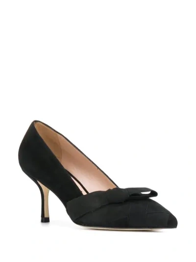 Shop Stuart Weitzman Jesse Bow Pumps In Black