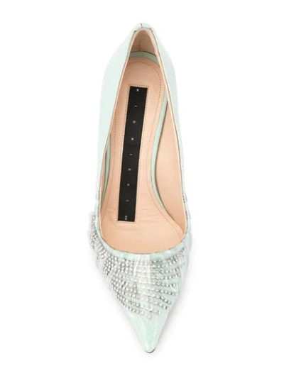 Shop Midnight 00 Embellished Pointed Pumps In Blue