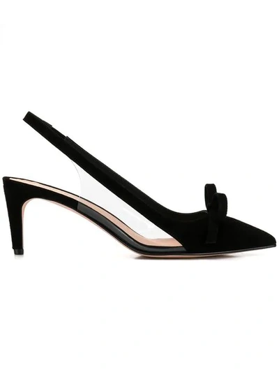 Shop Red Valentino Bow-detail Slingback Pumps In Black