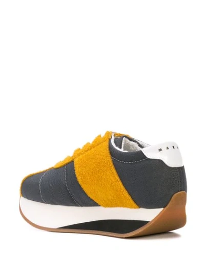 Shop Marni Bigfoot Chunky Sole Sneakers In Yellow ,grey