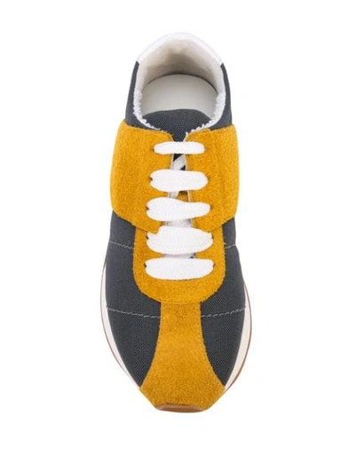 Shop Marni Bigfoot Chunky Sole Sneakers In Yellow ,grey