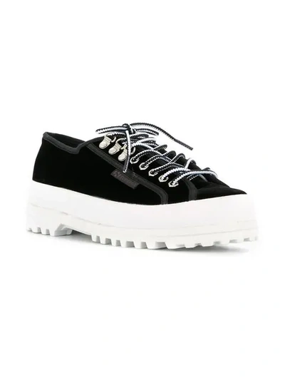 Shop Alexa Chung Panelled Sneakers In Black