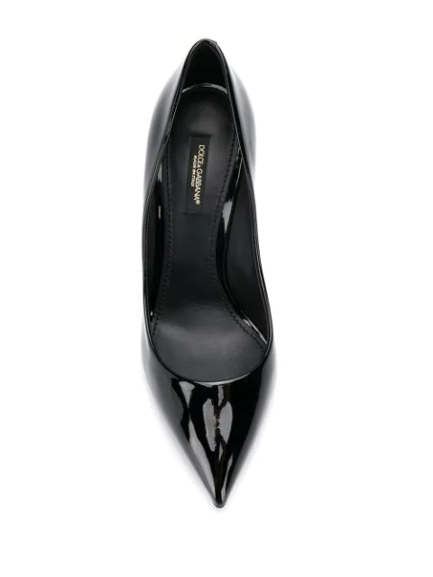 Dolce & Gabbana Leopard Print Interior Leather Pumps In Black | ModeSens