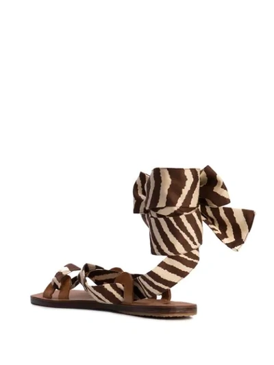 Shop Brother Vellies Zebra Flat Sandals In Brown