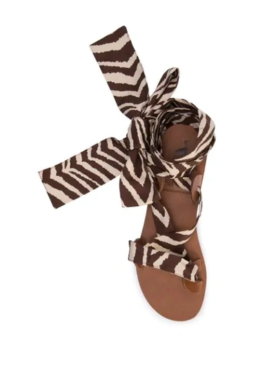 Shop Brother Vellies Zebra Flat Sandals In Brown