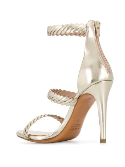 Shop Albano Textured Strap Sandals In Gold