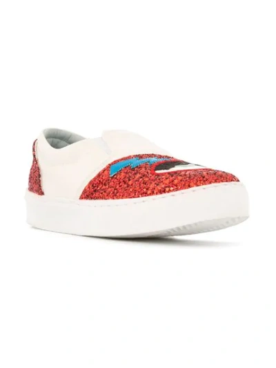 Shop Chiara Ferragni Flirting Glitter Slip-on Sneakers In White