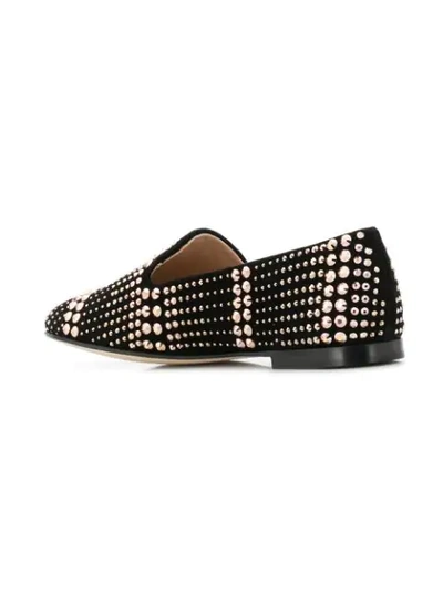 GIUSEPPE ZANOTTI DESIGN FLAT STUDDED LOAFERS - 黑色