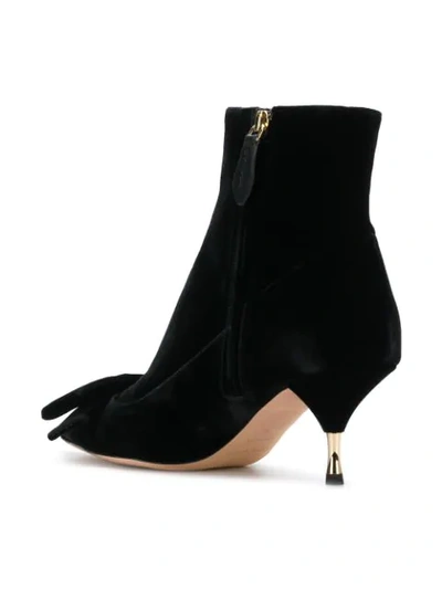 Shop Rochas Bow Ankle Boots In 999 Nero