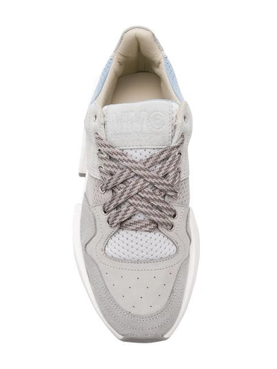 Shop Mm6 Maison Margiela Panelled Chunky Sneakers In Grey