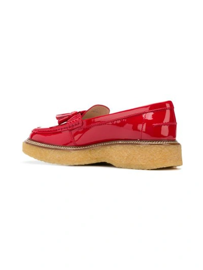 Shop Tod's Tassel Detailed Loafers In Red