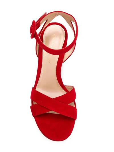 Shop Gianvito Rossi Cross-toe Sandals In Red