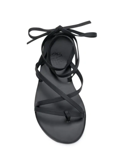Shop Ancient Greek Sandals Tie Around Sandals - Black