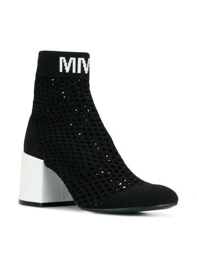 Shop Mm6 Maison Margiela Mesh Sock Boots In Black