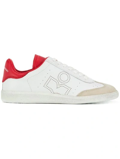 Shop Isabel Marant Perforated Low Top Trainers In White