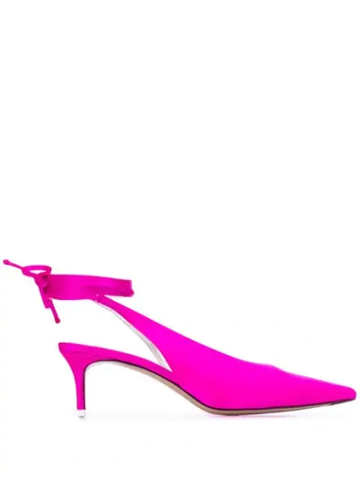 Shop Attico Tie Ankle Pumps In Pink