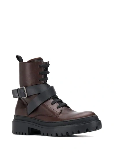 Shop Brunello Cucinelli Buckled Ankle Boots In Brown