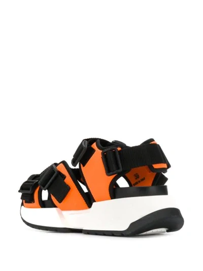 Shop Mm6 Maison Margiela Safety Strap Platform Sandals In Orange