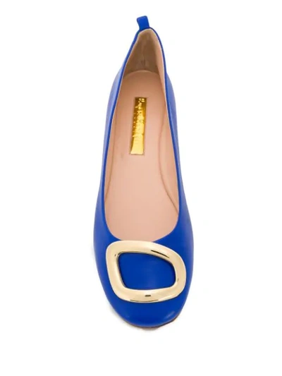 Shop Rupert Sanderson New Vedette Ballerinas In Blue