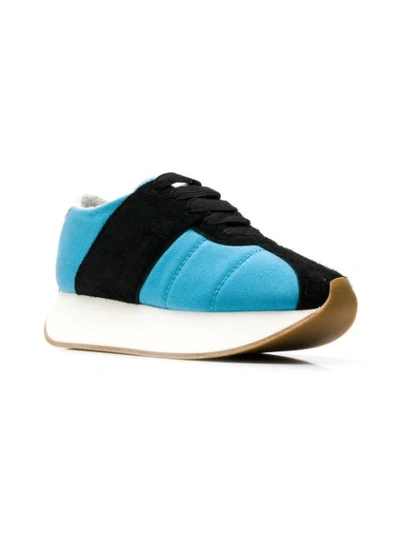 Shop Marni Bigfoot Flatform Sneakers In Blue