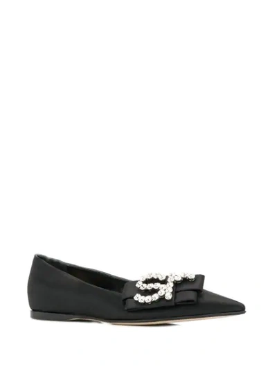 Shop Sergio Rossi Sr Icona Ballerina Flats In Black