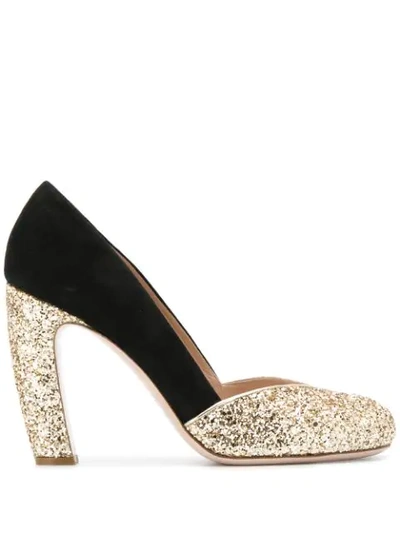 Shop Miu Miu Sequin Embellished Pumps In Black