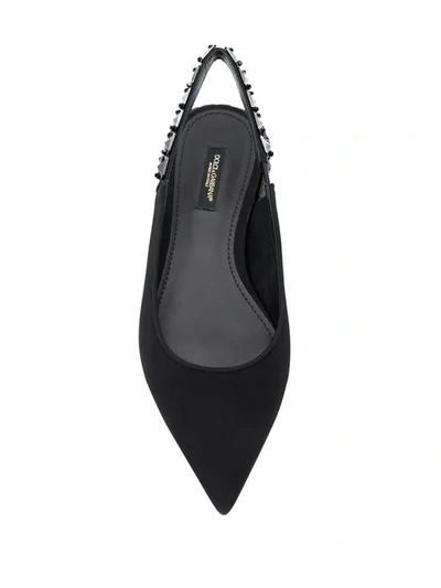 Shop Dolce & Gabbana Slingback Slippers In Black