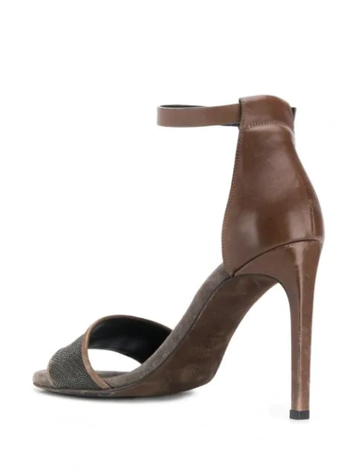 Shop Brunello Cucinelli Ankle Strap Sandals In Brown