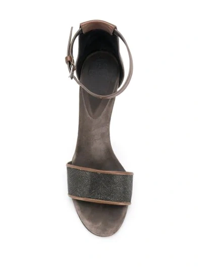 Shop Brunello Cucinelli Ankle Strap Sandals In Brown