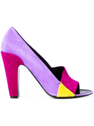 Shop Fabrizio Viti Colour Block Sandals In Purple