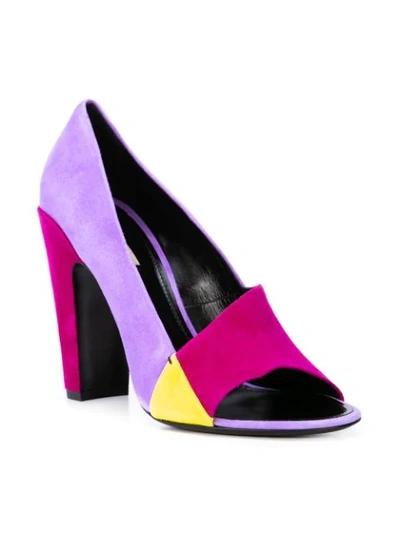 Shop Fabrizio Viti Colour Block Sandals In Purple