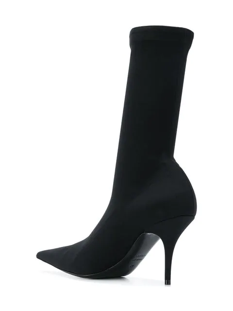 Balenciaga Ladies Black Knife 110 Spandex Heeled Ankle Boots | ModeSens