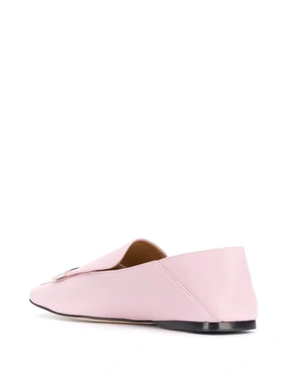 Shop Sergio Rossi Plaque-embellished Loafers In Pink