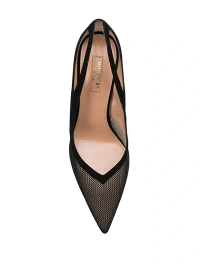 Shop Aquazzura Shiva Mesh Pumps In Black