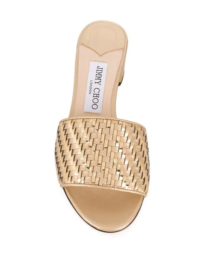 Shop Jimmy Choo Joni 40 Slides In Gold