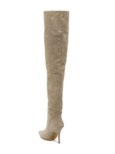 Shop Yeezy Tubular Over-the-knee Boots In Neutrals