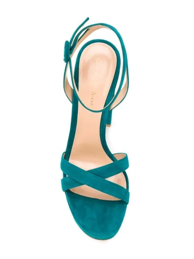 Shop Gianvito Rossi Poppy Platform Sandals In Blue