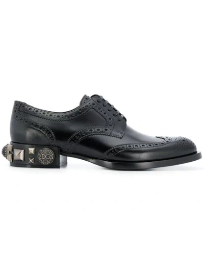 Shop Dolce & Gabbana Studded Brogues In Black