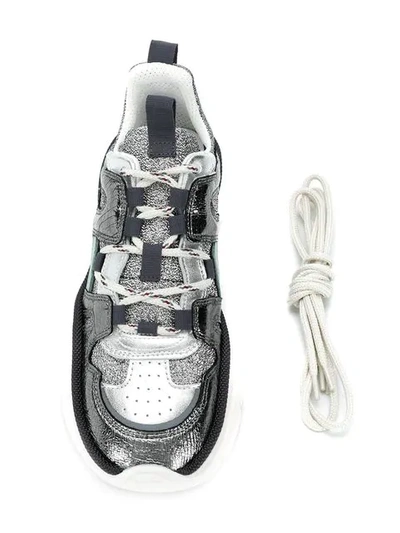 Shop Isabel Marant Panelled Sneakers In Grey
