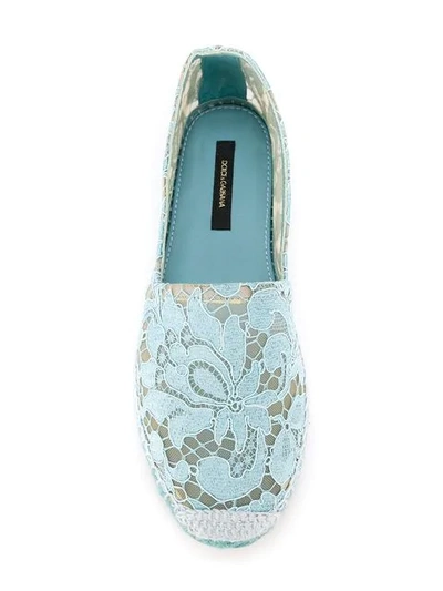 Shop Dolce & Gabbana Lace Espadrilles In Blue