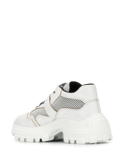 Shop Miu Miu Ridged Chunky Sneakers In White