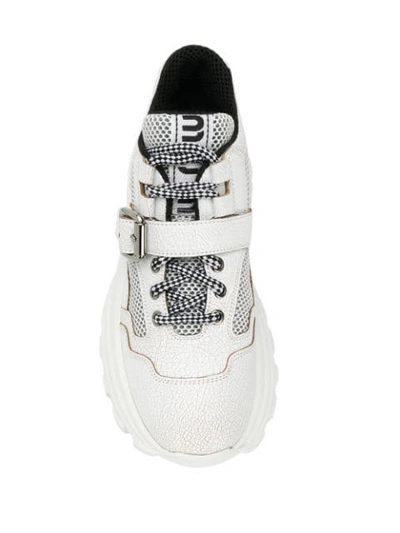 Shop Miu Miu Ridged Chunky Sneakers In White